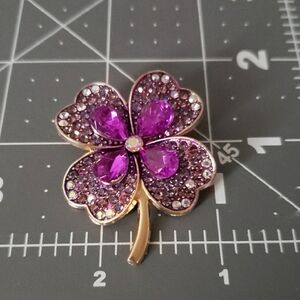 Purple Clover Brooch